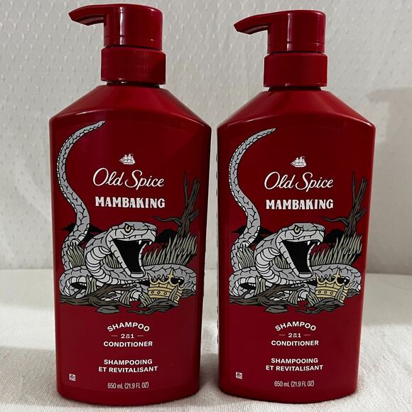 Lot of 2 Old Spice MAMBAKING 2 in 1 Barbershop Quality Shampoo & Conditioner - Picture 1 of 4